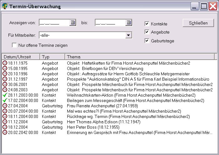 BOSs-PRIMA - Termin-&Uuml;berwachung